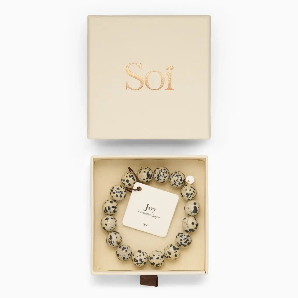 Soï Copenhagen - Armband Chunky Dalmatian Jasper Stretch Bracelet