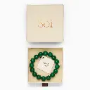 Soï Copenhagen - Armband Chunky Green Jade Stretch Bracelet - Luck