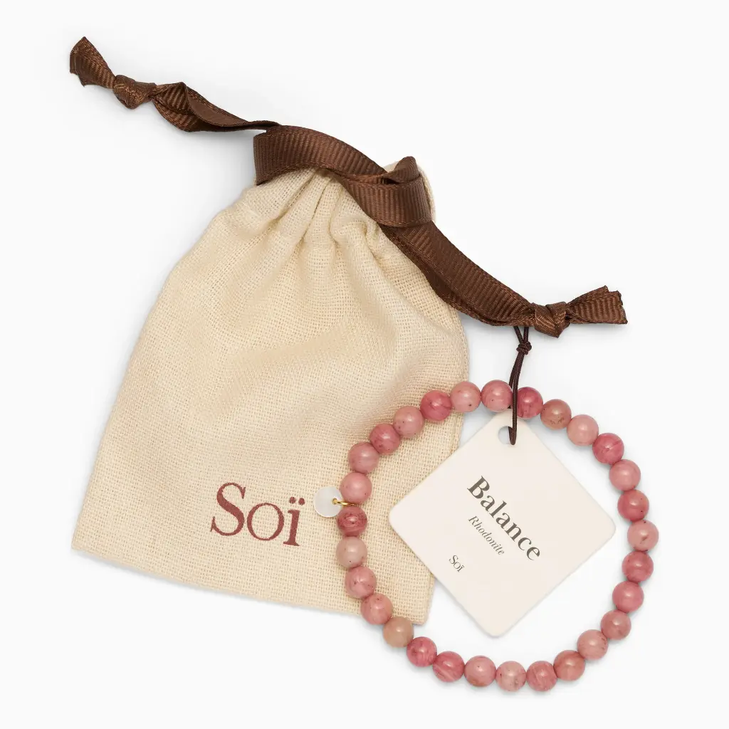 Soï Copenhagen - Armband Essential Rhodonite Stretch Bracelet - Balance