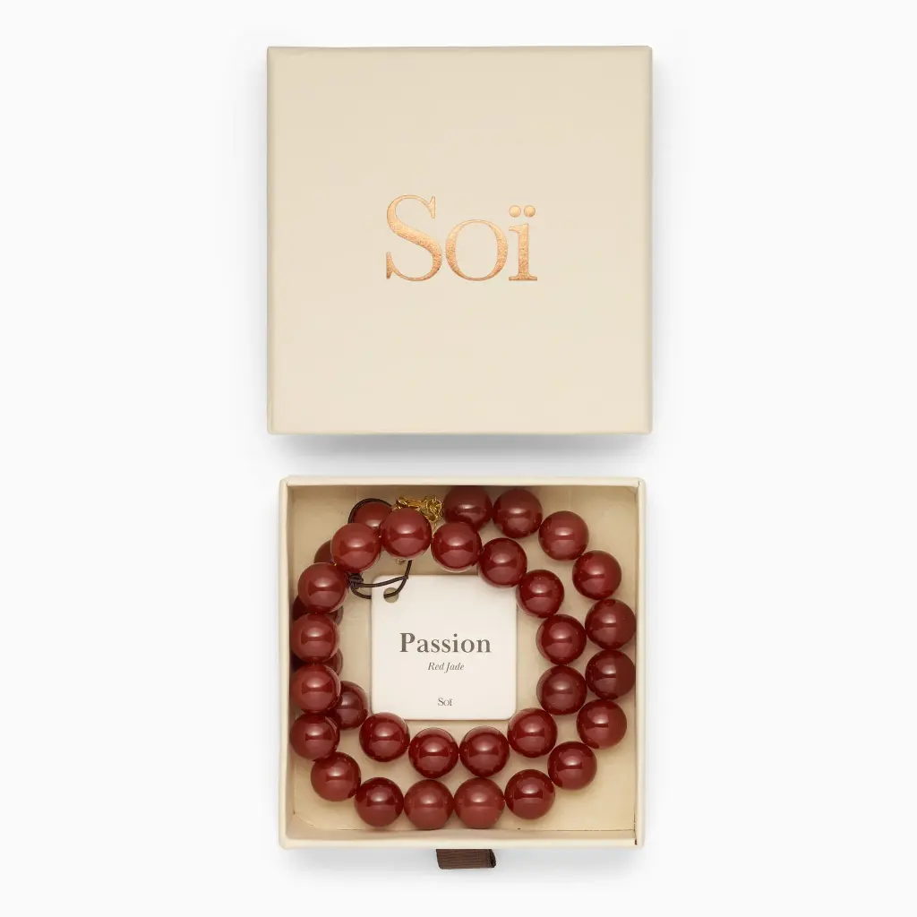 Soï Copenhagen - Halskette Faro Red Jade Necklace - Passion