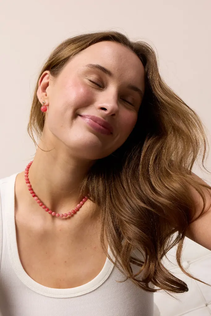 Soï Copenhagen - Halskette Hailey Redstone Quartz Necklace - Clarity