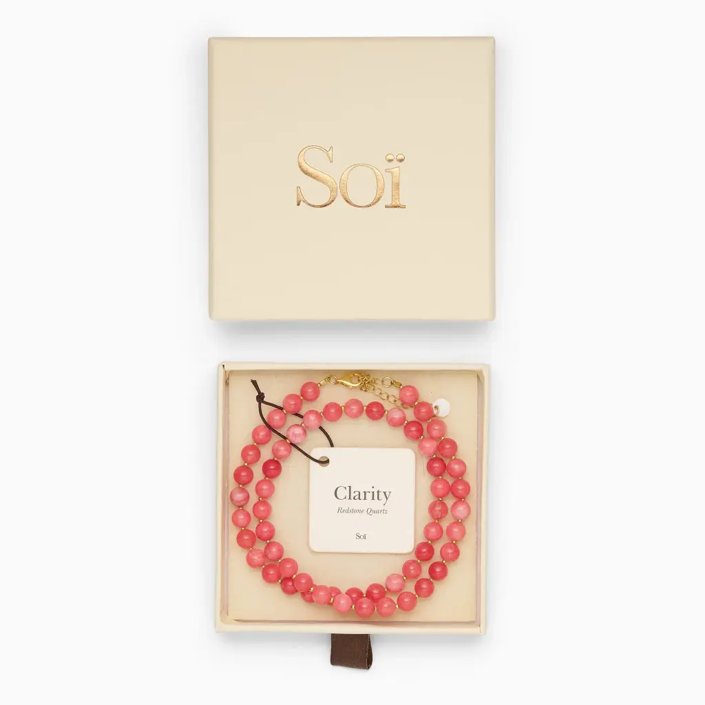 Soï Copenhagen - Halskette Hailey Redstone Quartz Necklace - Clarity