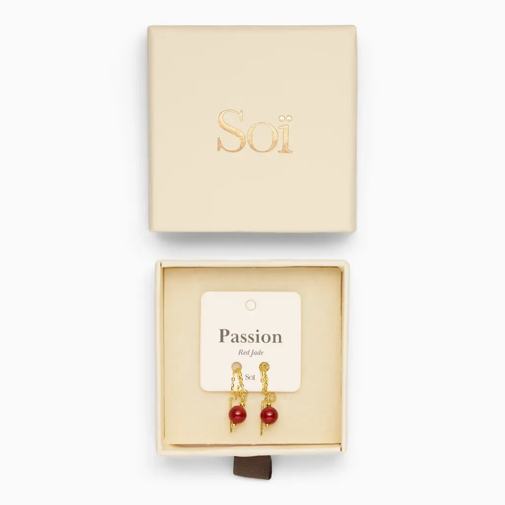 Soï Copenhagen - Ohrringe Ella Red Jade Earrings - Passion