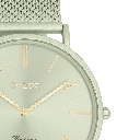 Oozoo Timepieces - Armbanduhr - Vintage Unisex Edelstahl-Mesh-Armband - lindgrün 40mm