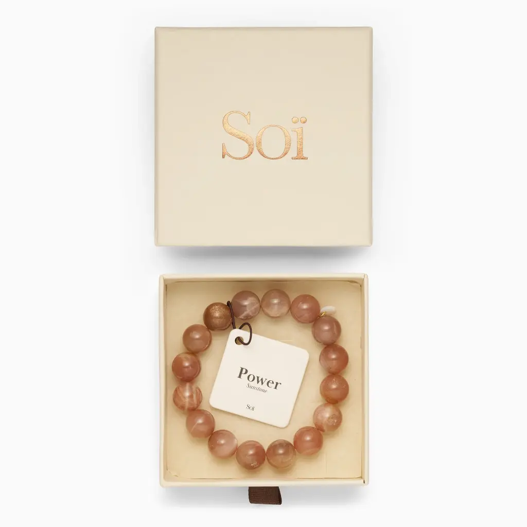Soï Copenhagen - Armband Chunky Sunstone Stretch Bracelet 12mm - Power