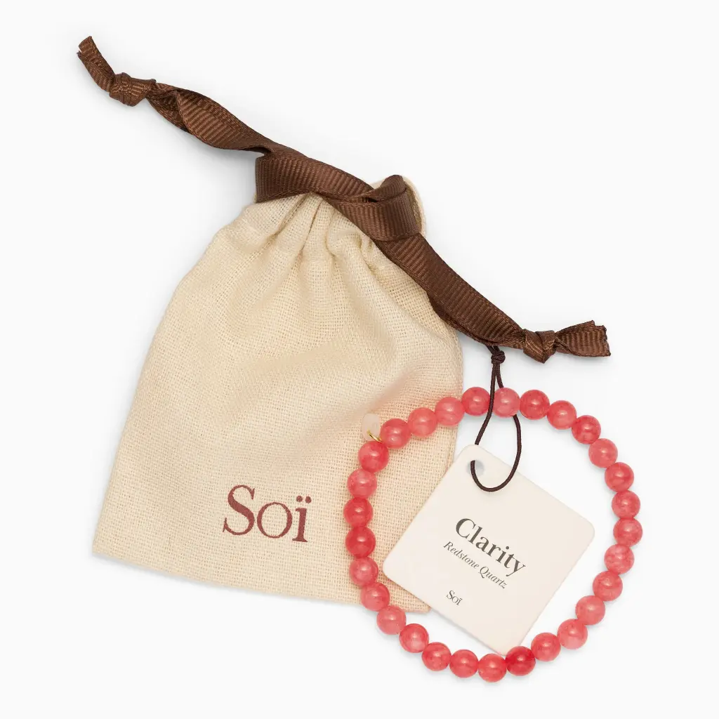 Soï Copenhagen - Armband Essential Redstone Quartz Stretch Bracelet 6mm - Clarity