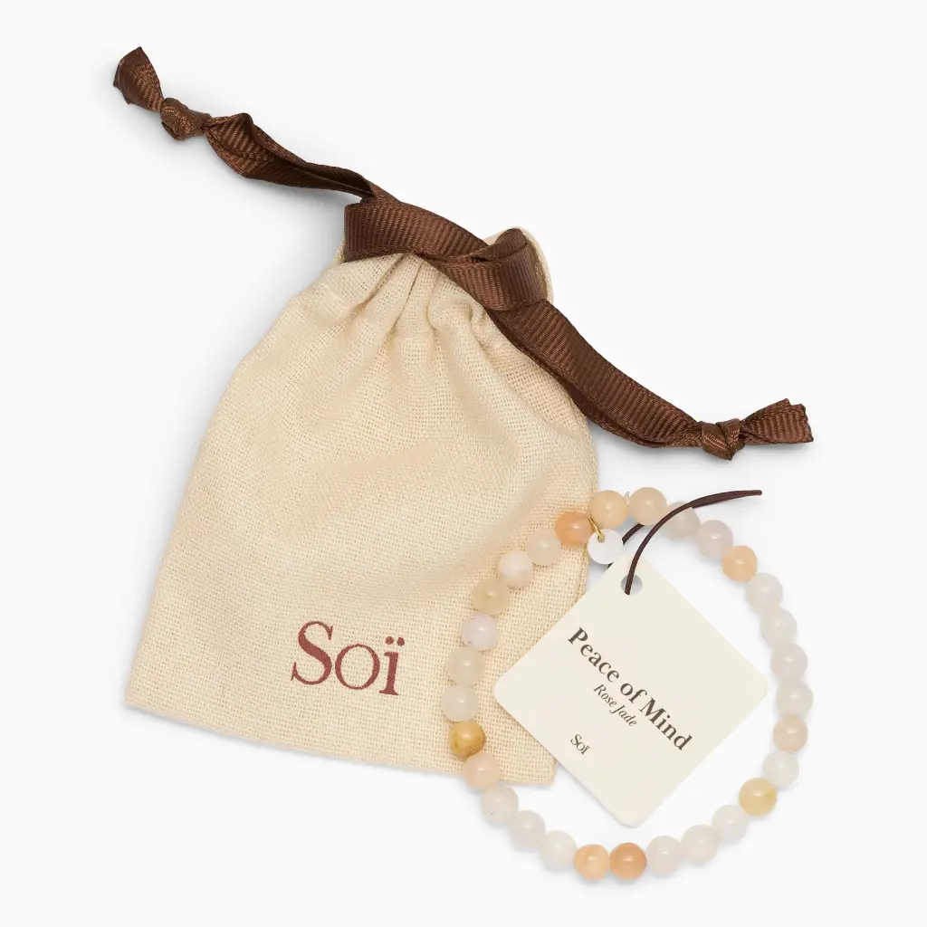 Soï Copenhagen - Armband Essential Rose Jade Stretch Bracelet 6mm - Peace of mind