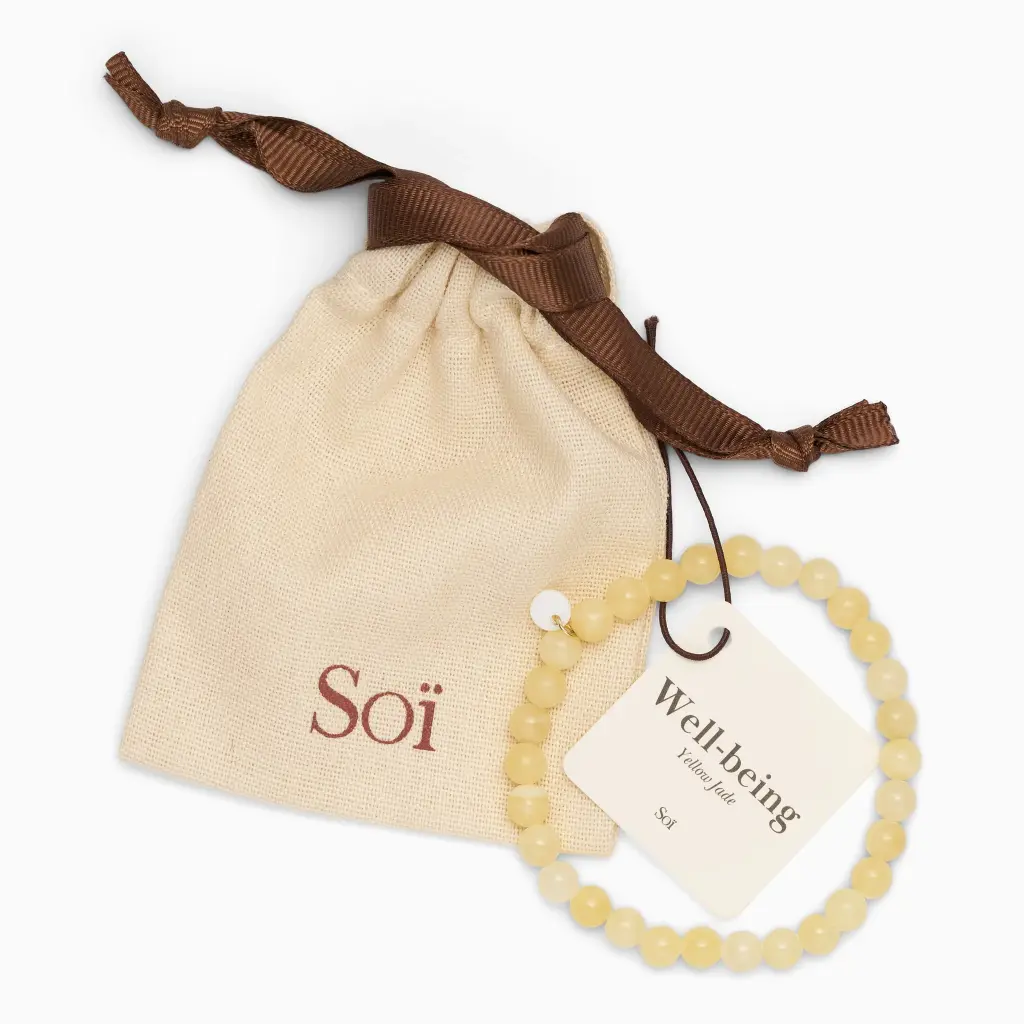 Soï Copenhagen - Armband Essential Yellow Jade Stretch Bracelet 6mm - Well-being