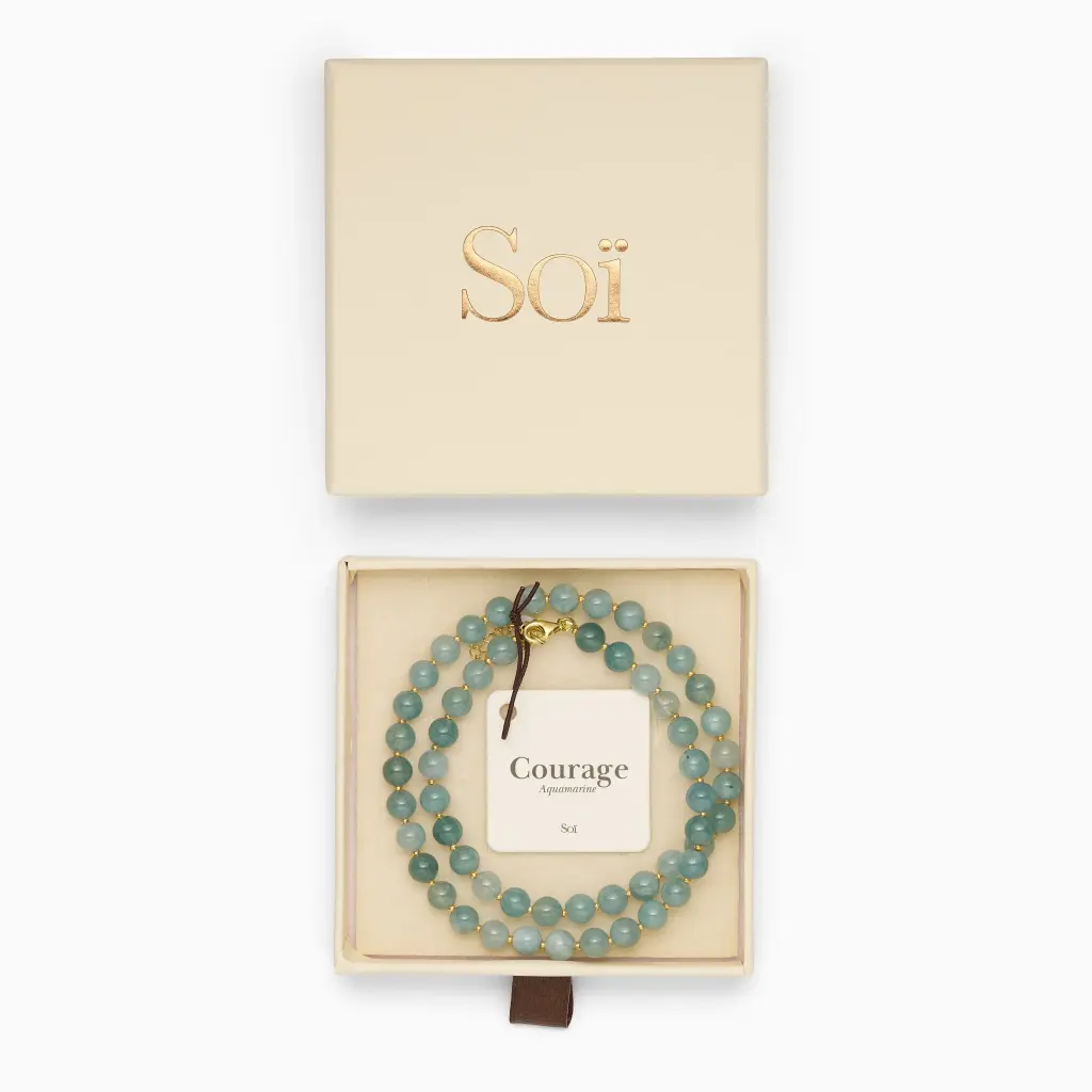 Soï Copenhagen - Halskette Hailey Aquamarine Necklace - Courage