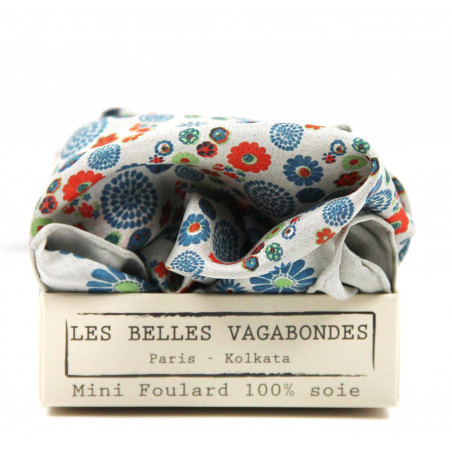 Les Belles Vagabondes - Seidentuch Mini Hanami Bleu