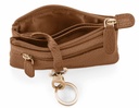 Duo Schlüsseltasche | Karamell | gold | genarbt
