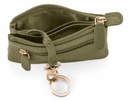 Duo Schlüsseltasche | oliv | gold | genarbt