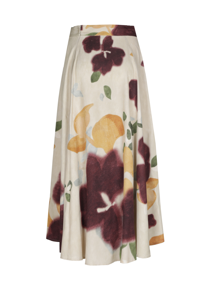 Caroline Biss - FLOWING MIDI-SKIRT multi colour