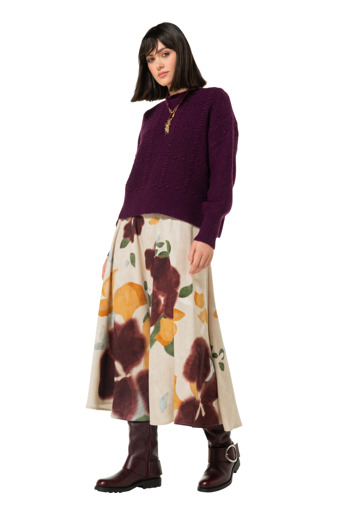 Caroline Biss - FLOWING MIDI-SKIRT multi colour
