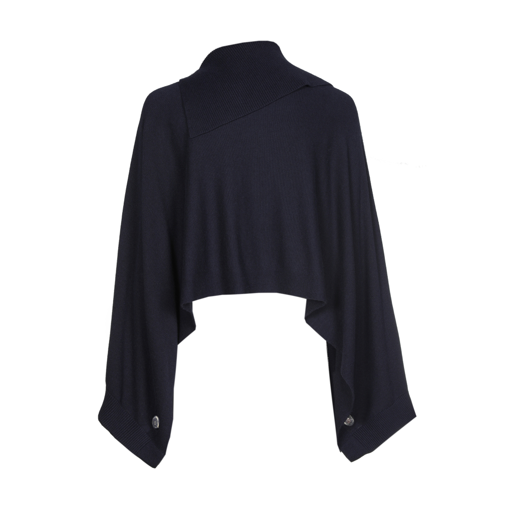 Caroline Biss - LOOSE PONCHO WITH WIDE SLEEVES midnight blue