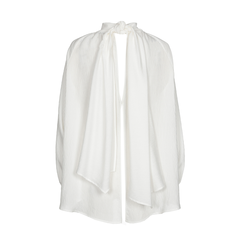 Caroline Biss - LOOSE-FITTING TUNIC WITH REFINED RIBBED TEXTURE AND BACK EFFECT off white