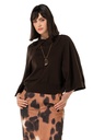 Caroline Biss - SHORT PULLOVER WITH KIMONO SLEEVE coffee