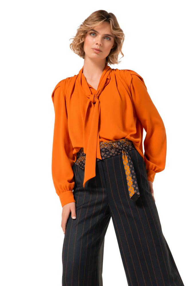 Caroline Biss - TUNIC BLOUSE WITH SHOULDER EFFECT orange