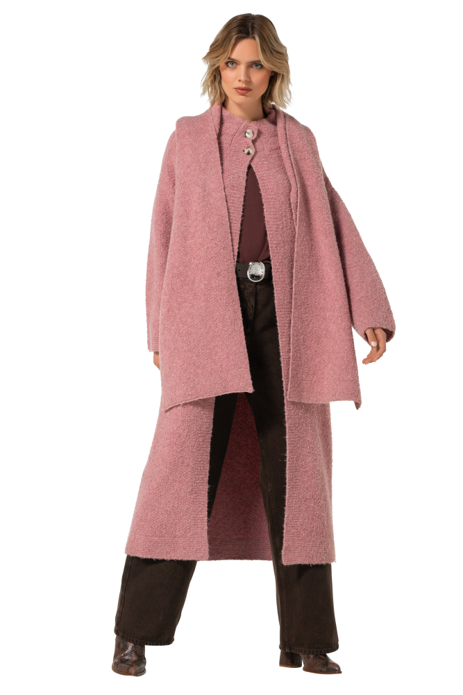Caroline Biss - gestrickter Schal mit Kapuze pink (rosa)