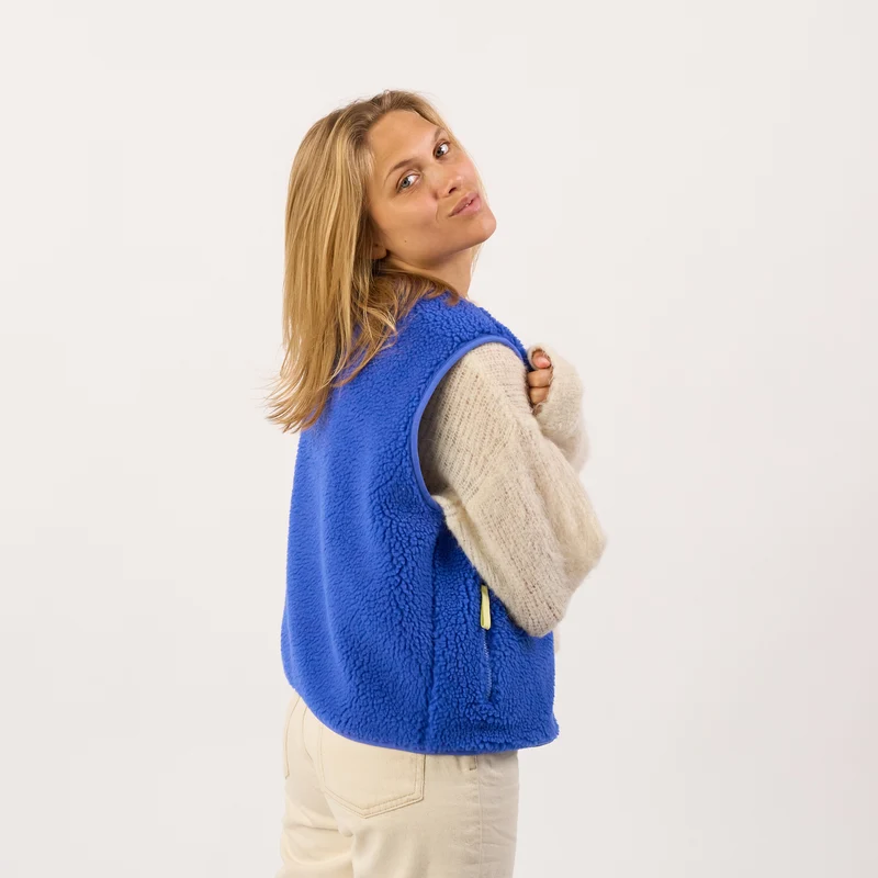 Billybelt - Sherpa Weste ärmellos - Electric blue