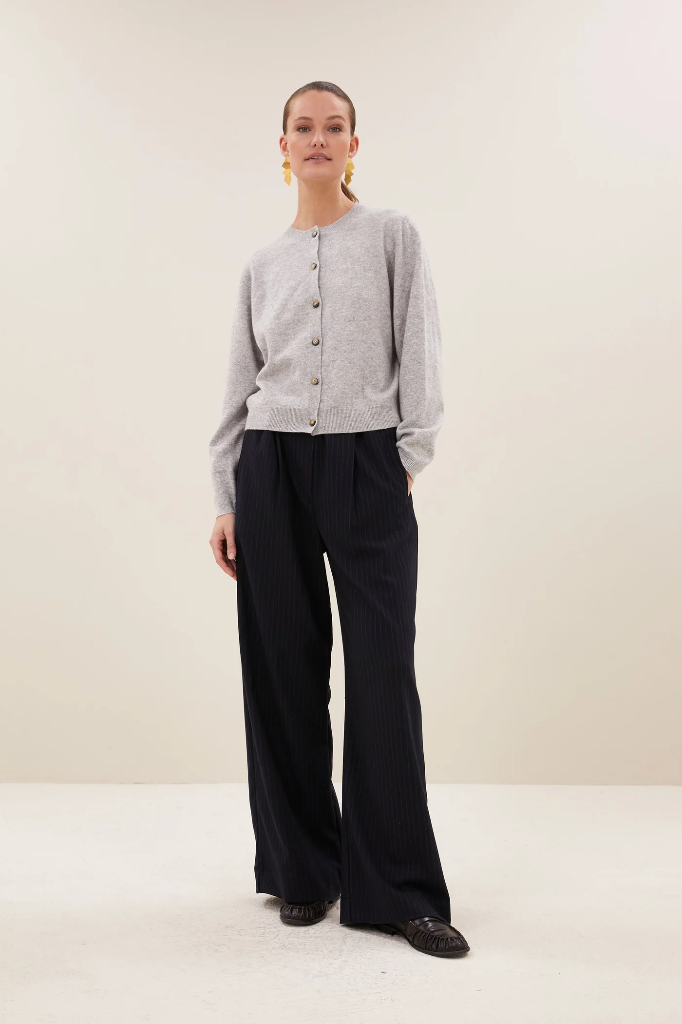By Bar - Cleo Merino Cardigan - 825 grey melee