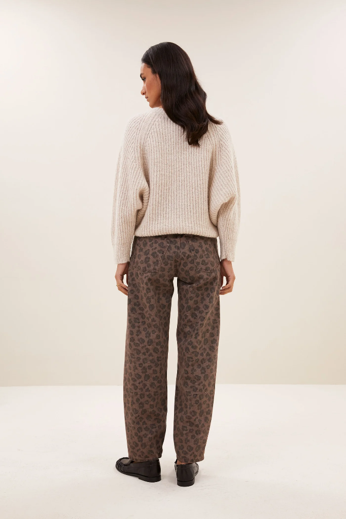 By Bar - Lew Cheetah Chocolate Pants - 775 chocolate brown