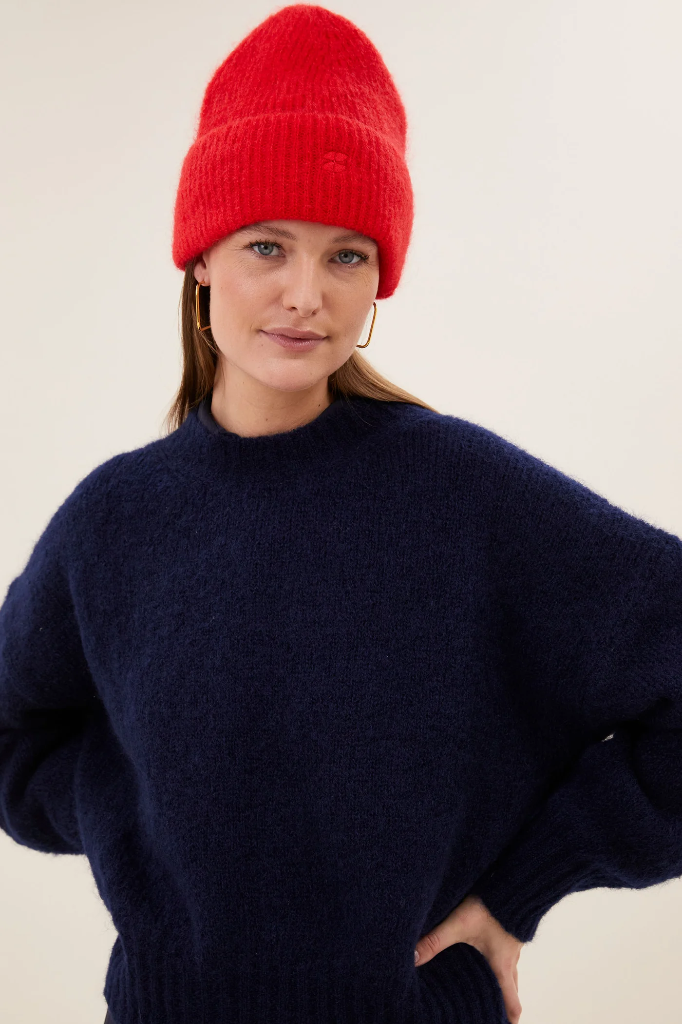 By Bar - Logo Beanie - 283 scarlet red