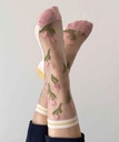 Sockette - Transparente Socken - Camelia - kleine Tulpen