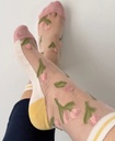 Sockette - Transparente Socken - Camelia - kleine Tulpen