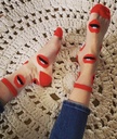 Sockette - Transparente Socken - Maryline - rote Lippen
