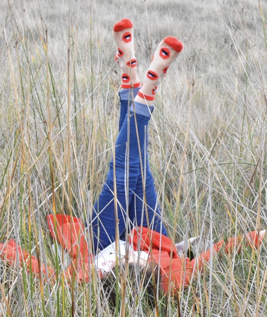 Sockette - Transparente Socken - Maryline - rote Lippen