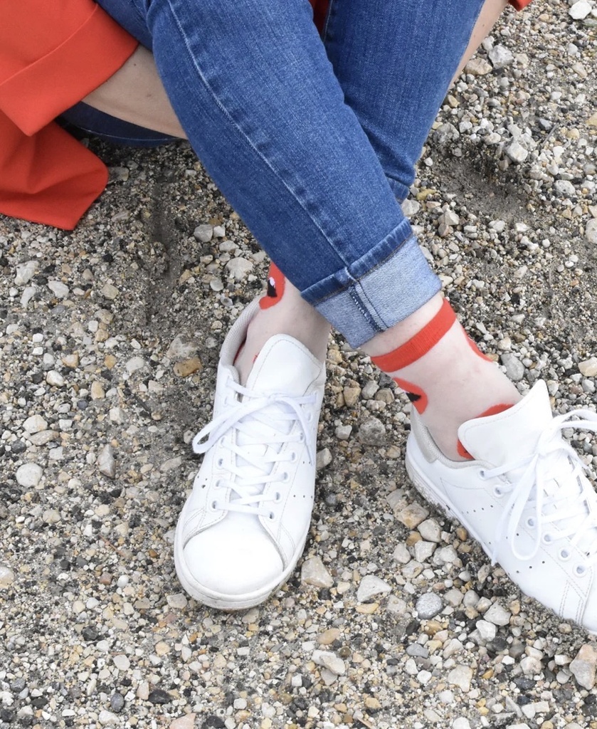 Sockette - Transparente Socken - Maryline - rote Lippen