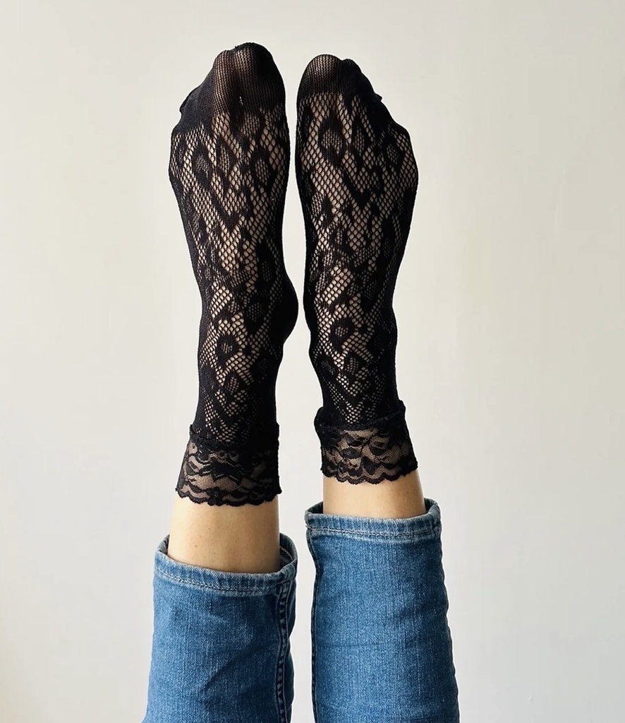 Sockette - Transparente Socken - Nina - schwarz