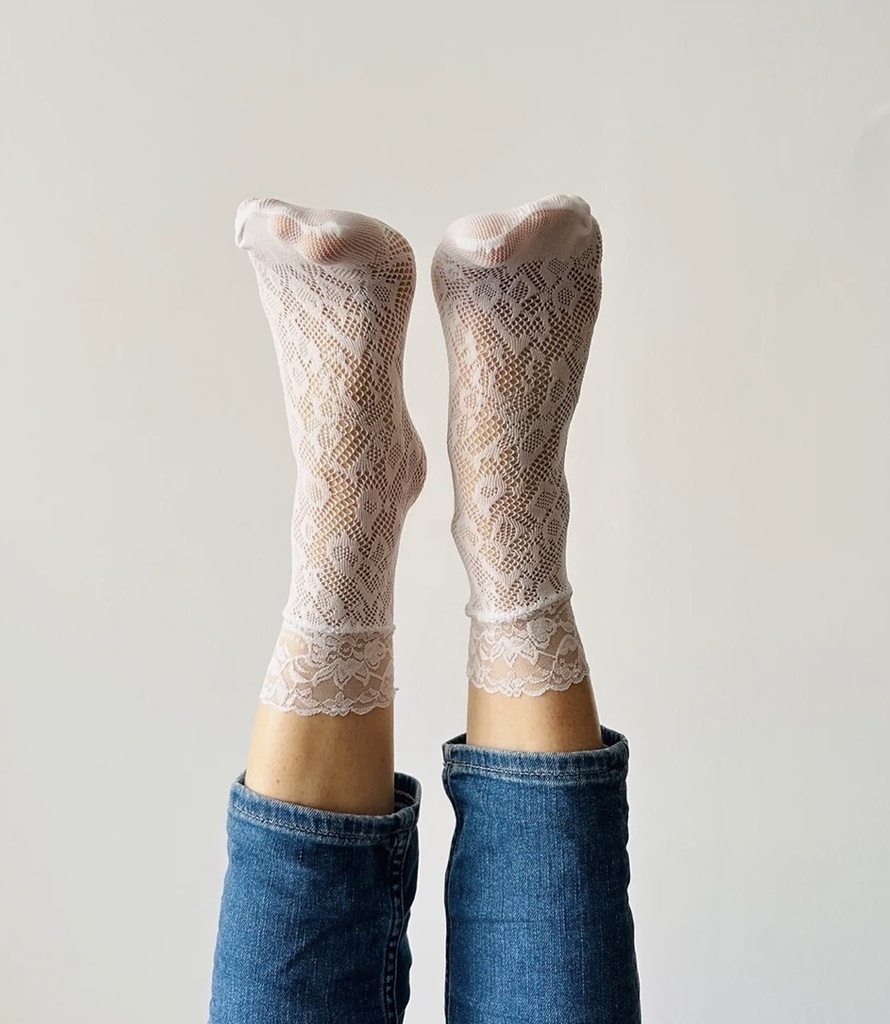 Sockette - Transparente Socken - Nina - weiß