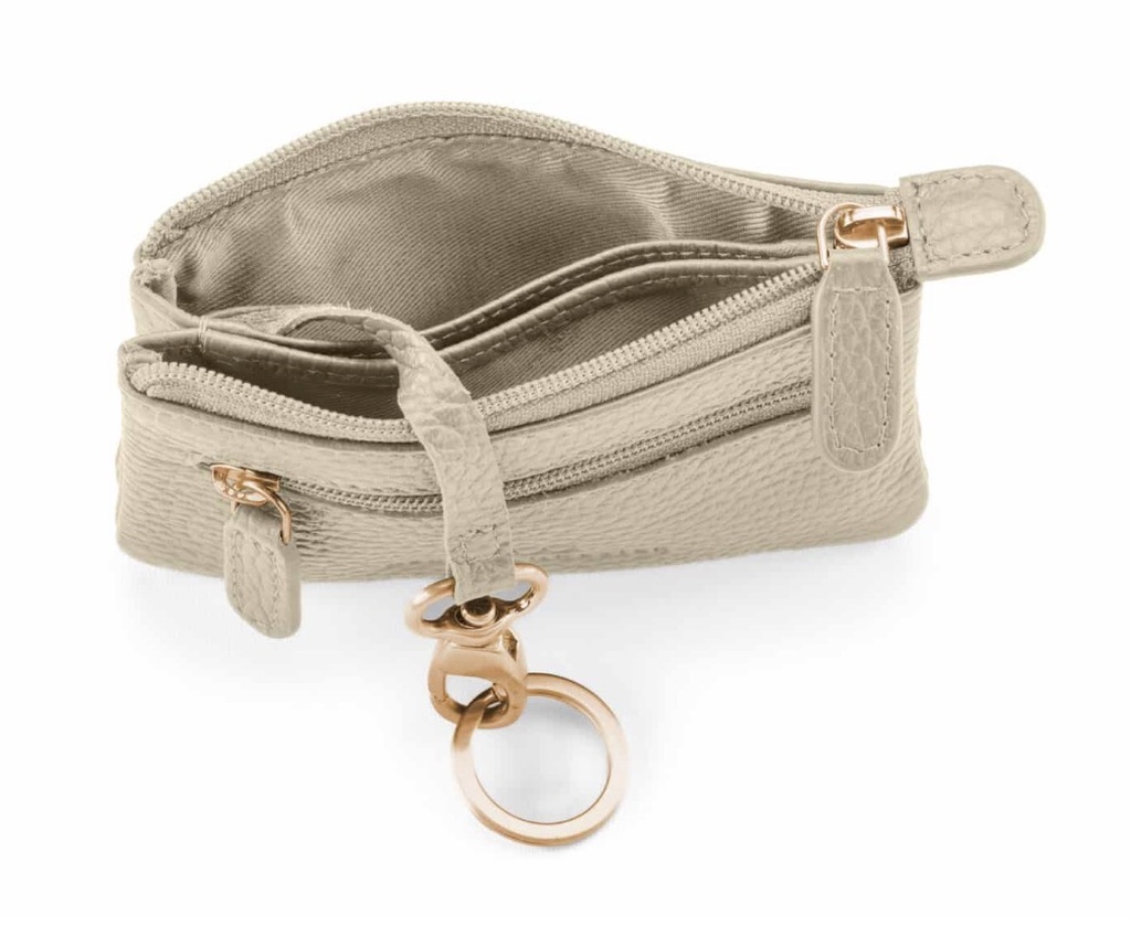 Duo Schlüsseltasche | sand | gold | genarbt