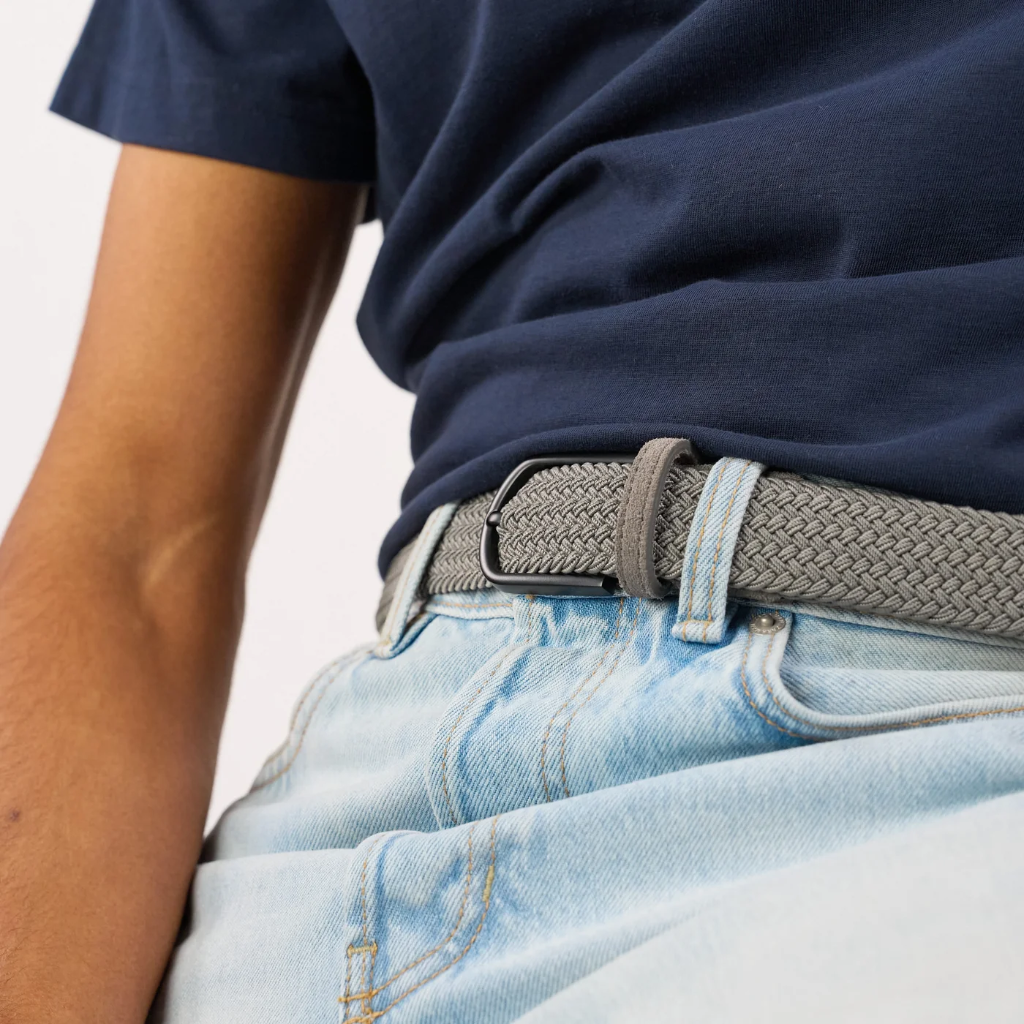 Billybelt - Elastischer Flechtgürtel - Pearl grey