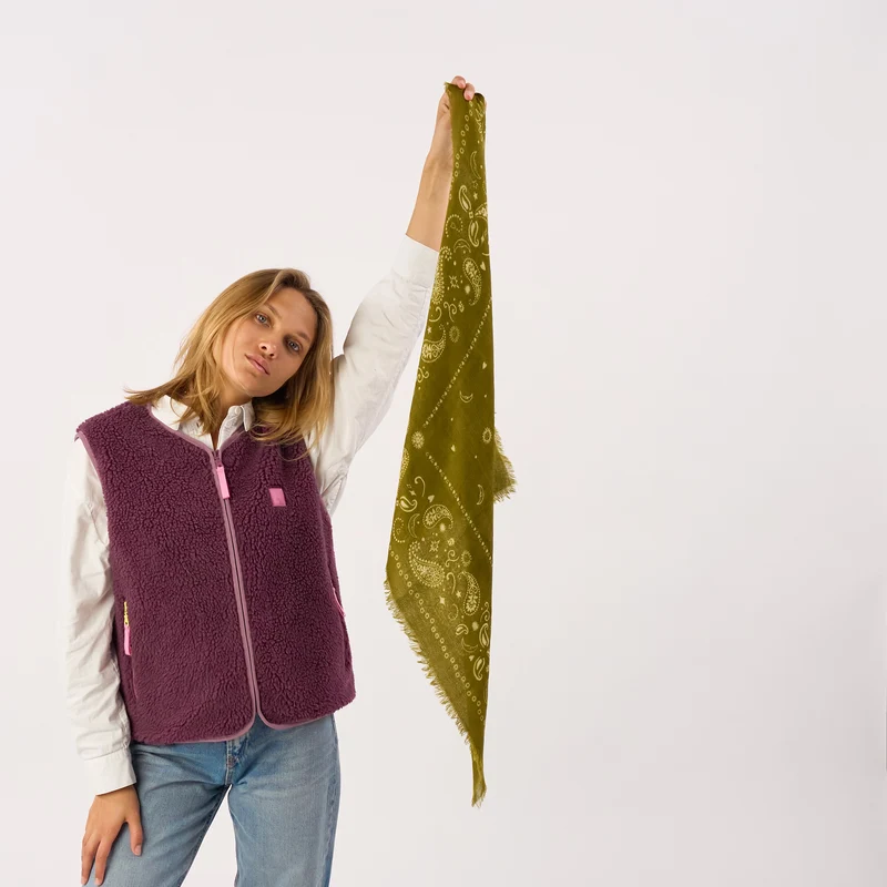 Billybelt - Tuch bandana femme ALICE - khaki - 70x70cm - 100% Wolle