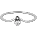 Charmins - R1412 - Ring V-Form white stone silver
