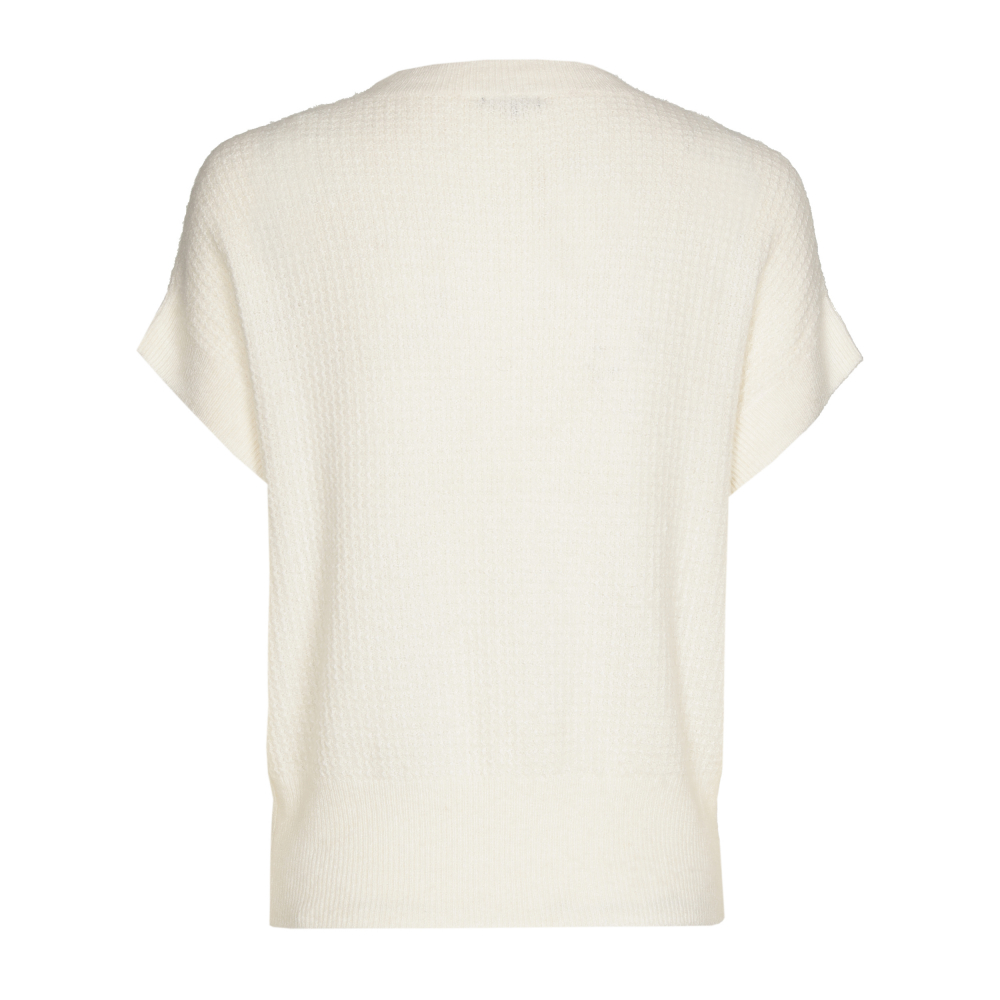 Caroline Biss - COSY SHORT PULLOVER WITH HEART EFFECT- kurzärmlig - Winter White
