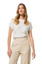 Caroline Biss - COSY SHORT PULLOVER WITH HEART EFFECT- kurzärmlig - Winter White