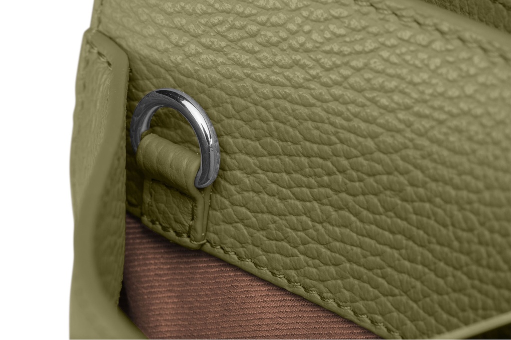tragbar XL neu | oliv | silber | genarbt