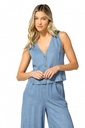Caroline Biss - SOFT DENIM COLBERT-STYLE TOP