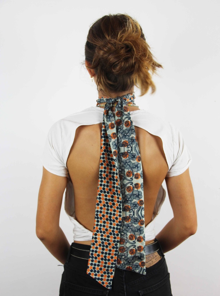 Les Belles Vagabondes - Seidenschal Bandeau Laos Orange
