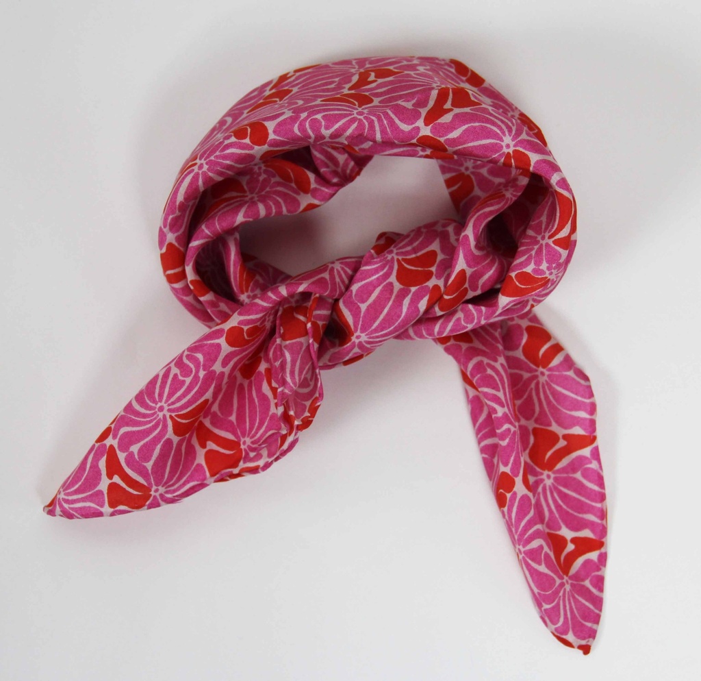 Les Belles Vagabondes - Seidentuch Mini Plumeria Fuchsia