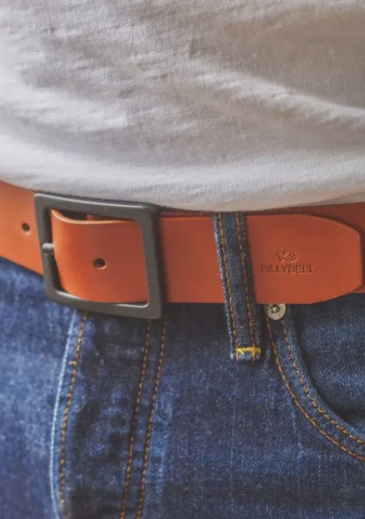 Billybelt - Ledergürtel Dunkelbraun mit schwarzer Schnalle - Marron Glacé