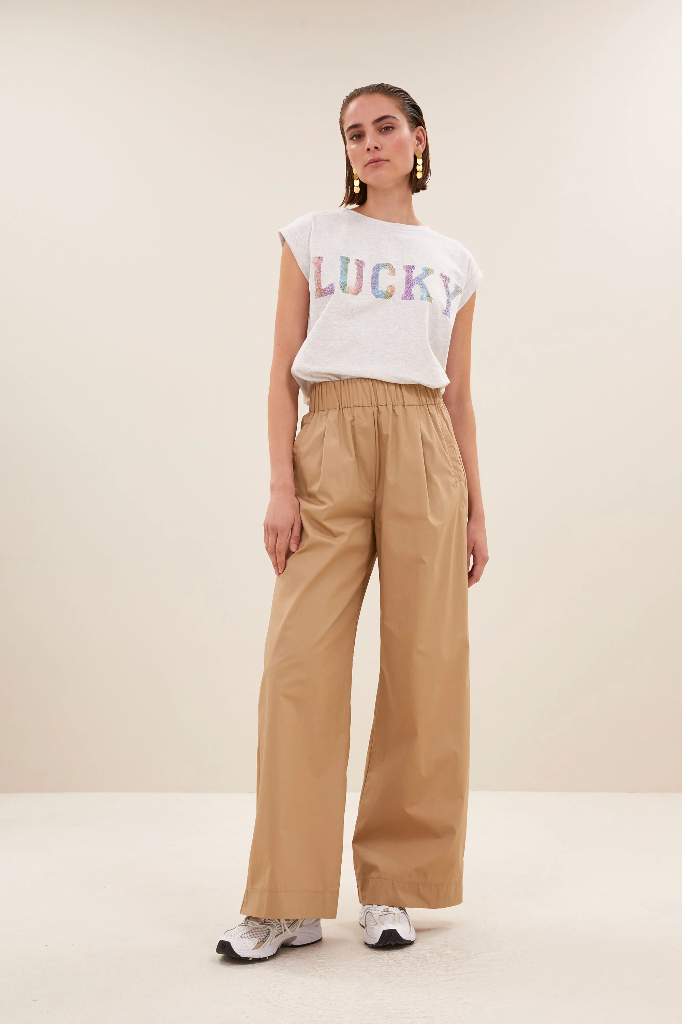 By Bar - Thelma Lucky Rainbow Top - 815 Light Grey Melee