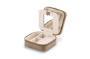 Schmuckbox | taupe | gold | genarbt