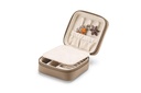 Schmuckbox | taupe | gold | genarbt