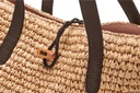 RIEKE | Raffia | dunkelbraun | gold | genarbt