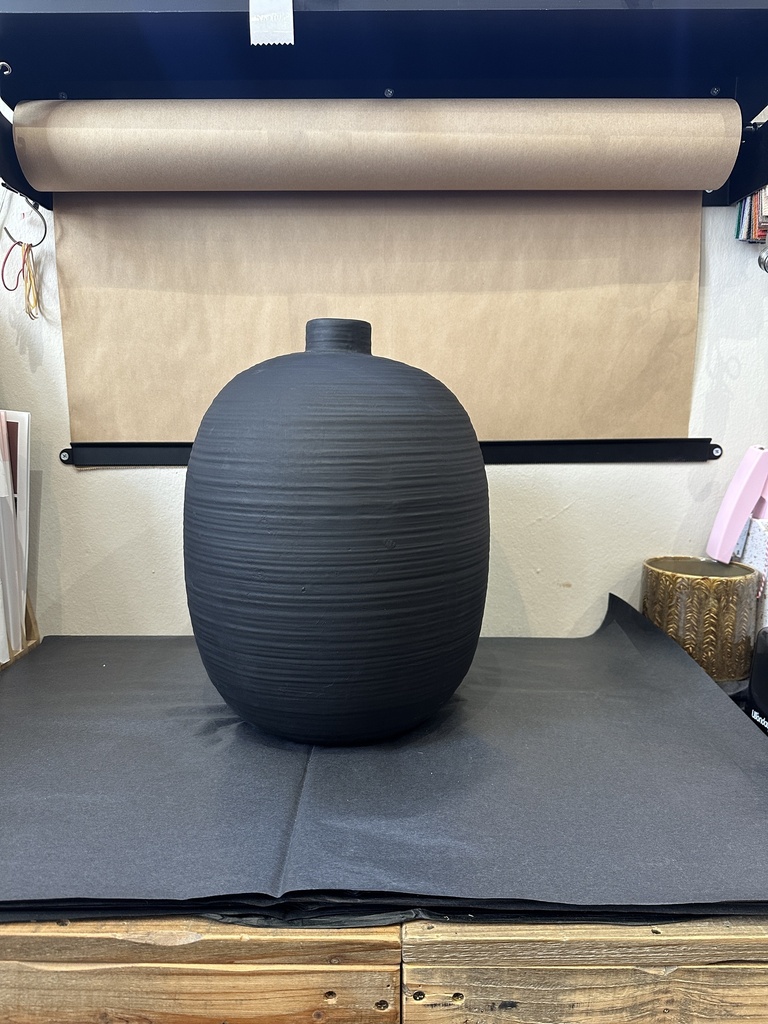 Vase Kimo Zement 30,5x30,5x40cm schwarz